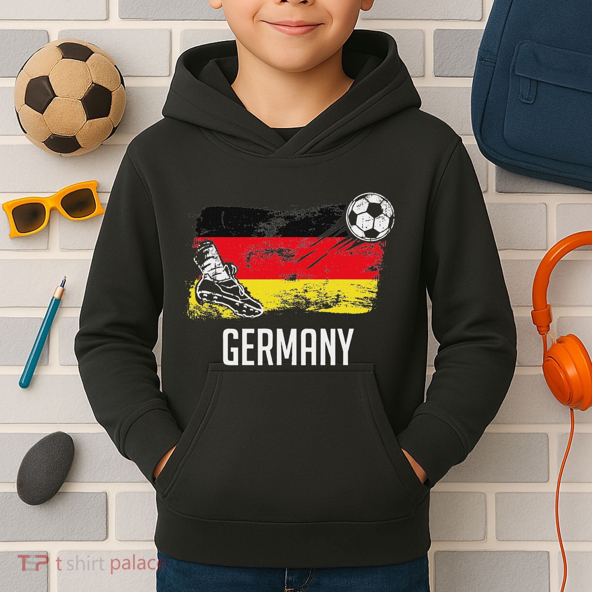 Germany Flag Jersey German Soccer Team German Kids Hoodie