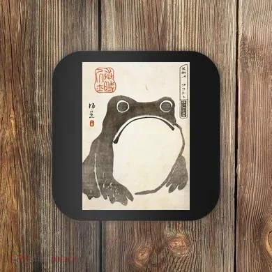 Grumpy Frog Japanese Coaster