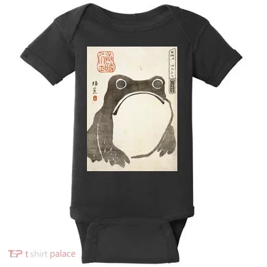 Grumpy Frog Japanese Baby Bodysuit