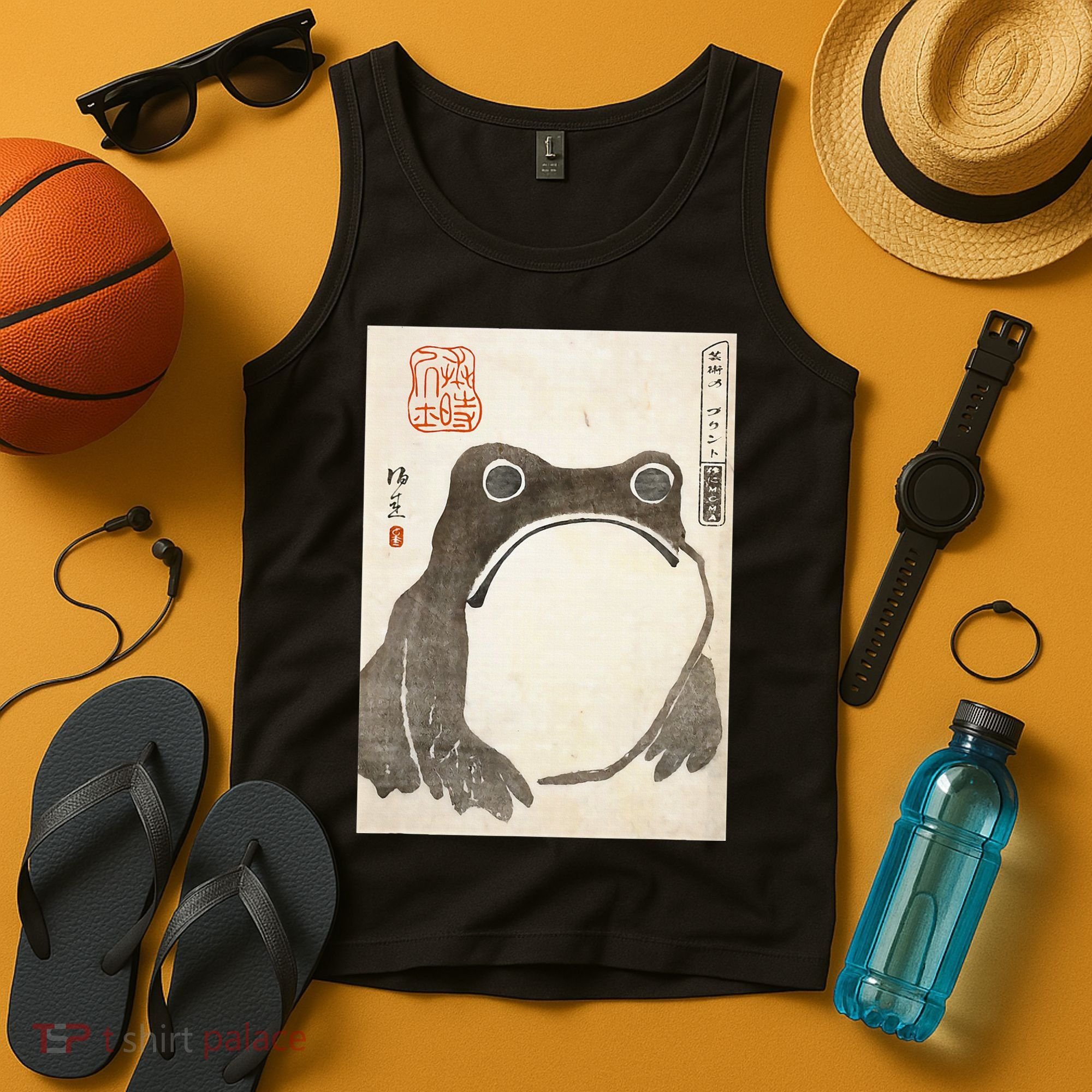 Grumpy Frog Japanese Tank Top