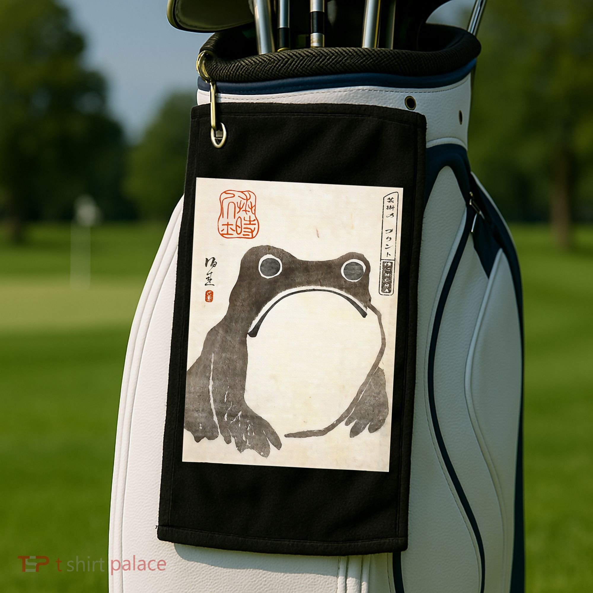 Grumpy Frog Japanese Golf Towel