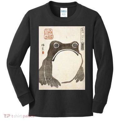 Grumpy Frog Japanese Kids Long Sleeve Shirt