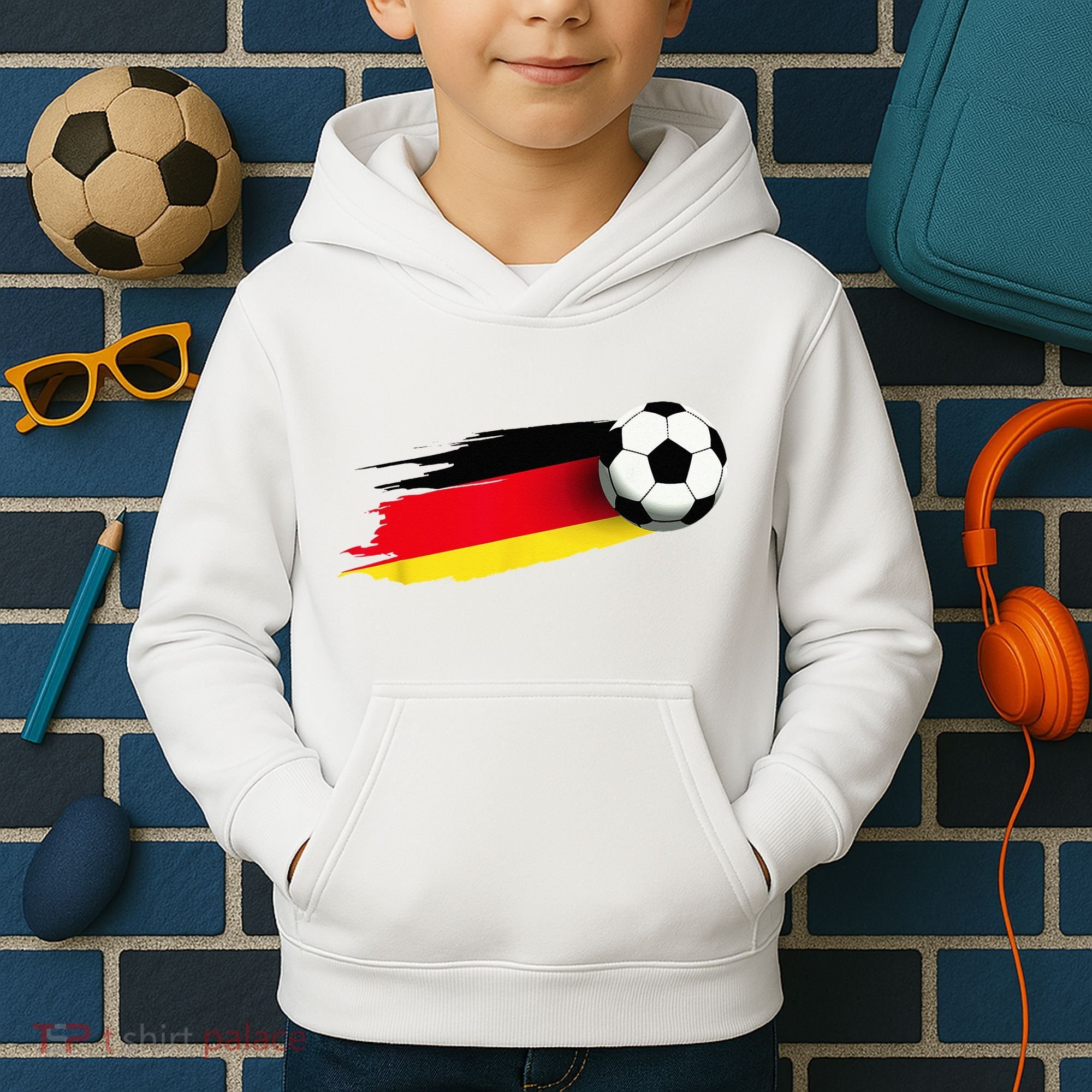 Germany Flag Jersey German Soccer Team German Kids Hoodie