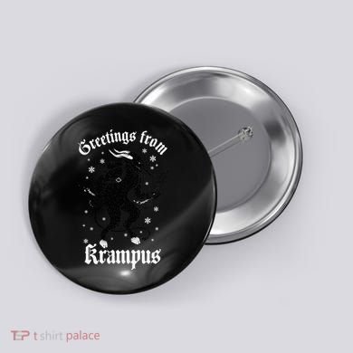 Greetings From Krampus Gruss Vom Krampus Christmas Horror Button
