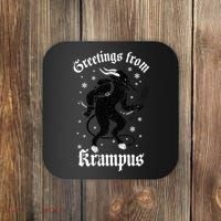 Greetings From Krampus Gruss Vom Krampus Christmas Horror Coaster thumb 0