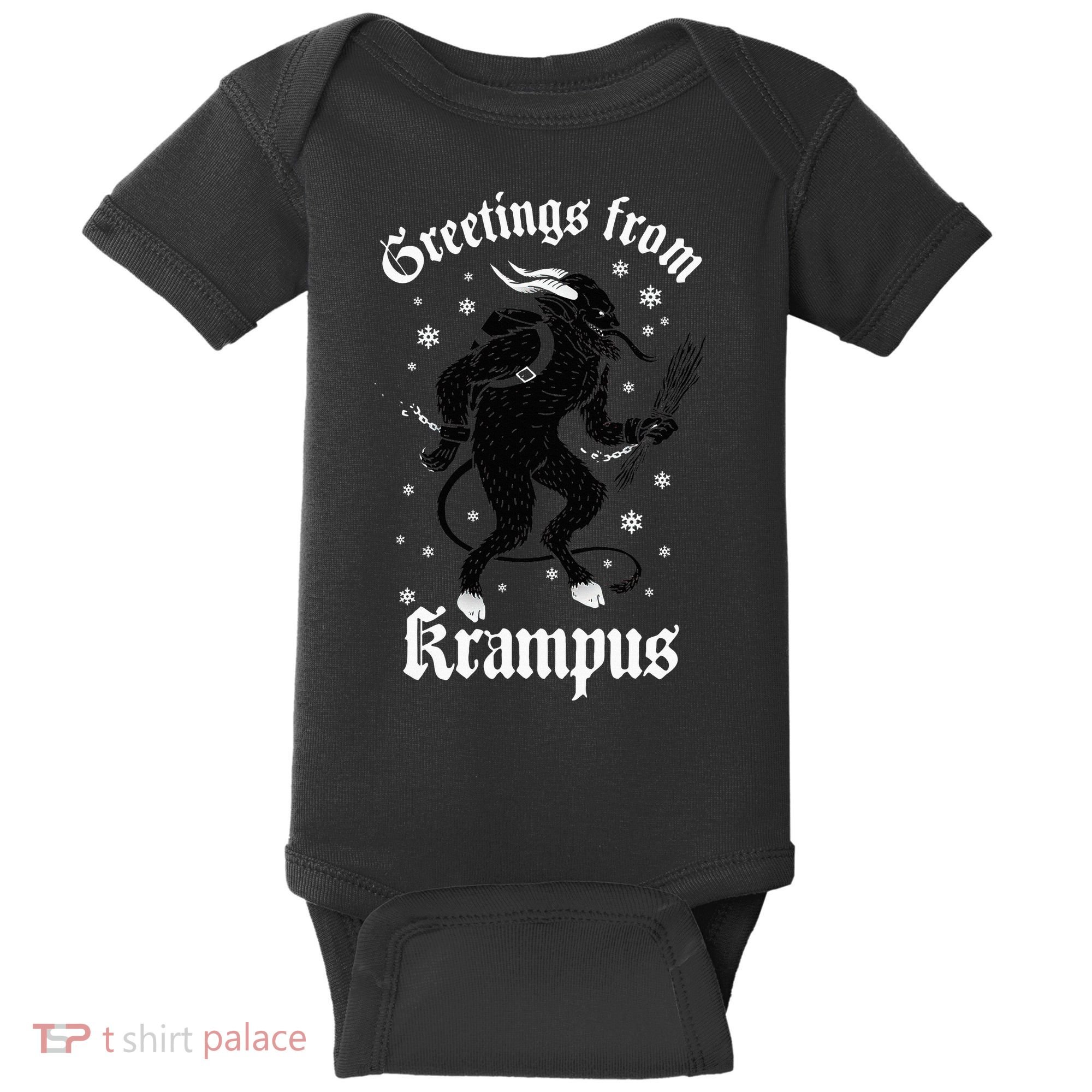 Greetings From Krampus Gruss Vom Krampus Christmas Horror Baby Bodysuit
