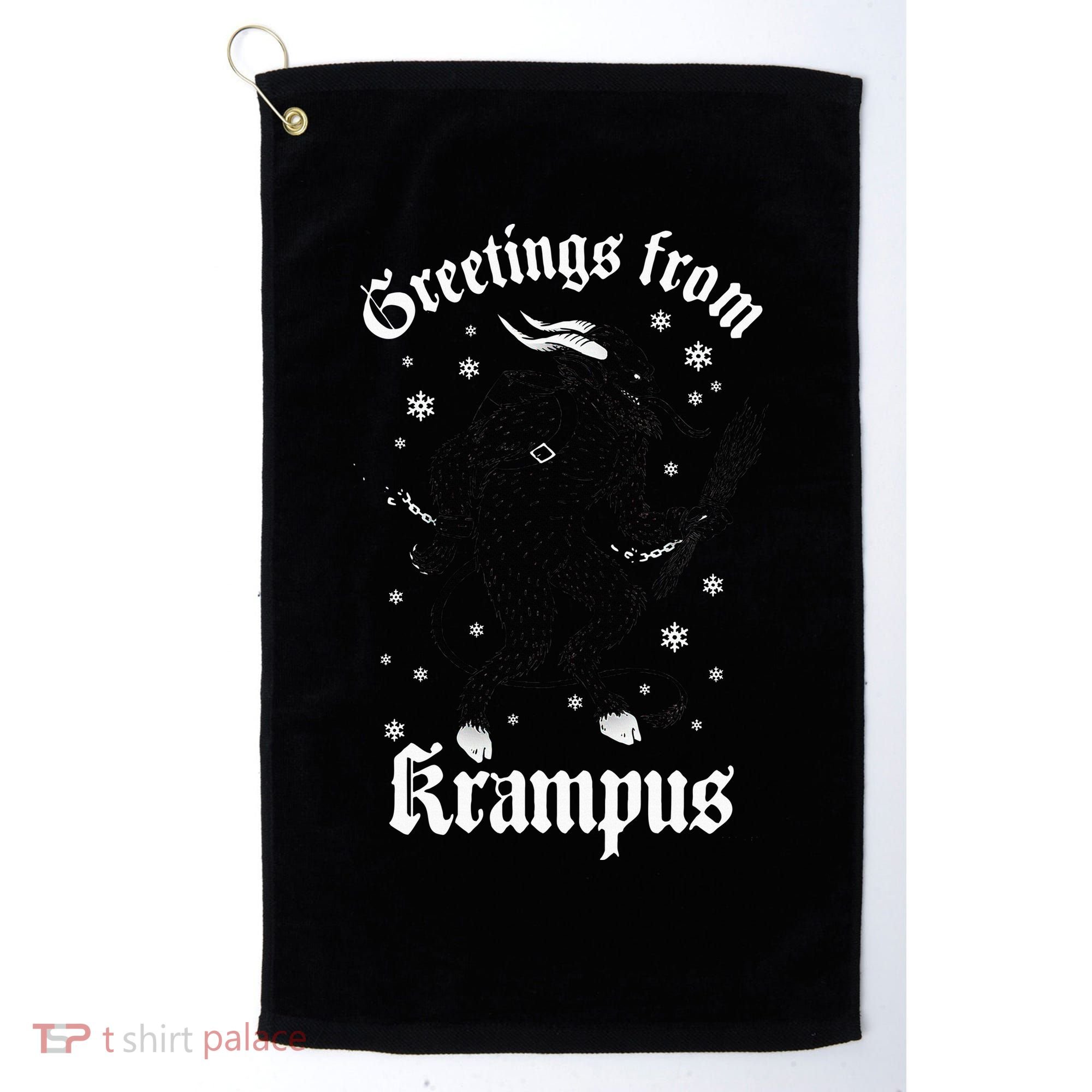 Greetings From Krampus Gruss Vom Krampus Christmas Horror Golf Towel