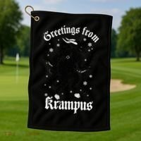 Greetings From Krampus Gruss Vom Krampus Christmas Horror Golf Towel thumb 1