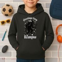 Greetings From Krampus Gruss Vom Krampus Christmas Horror Kids Hoodie thumb 2