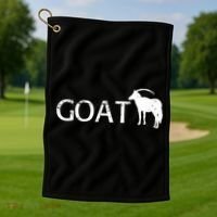 Goat Funny Logo Golf Towel thumb 1