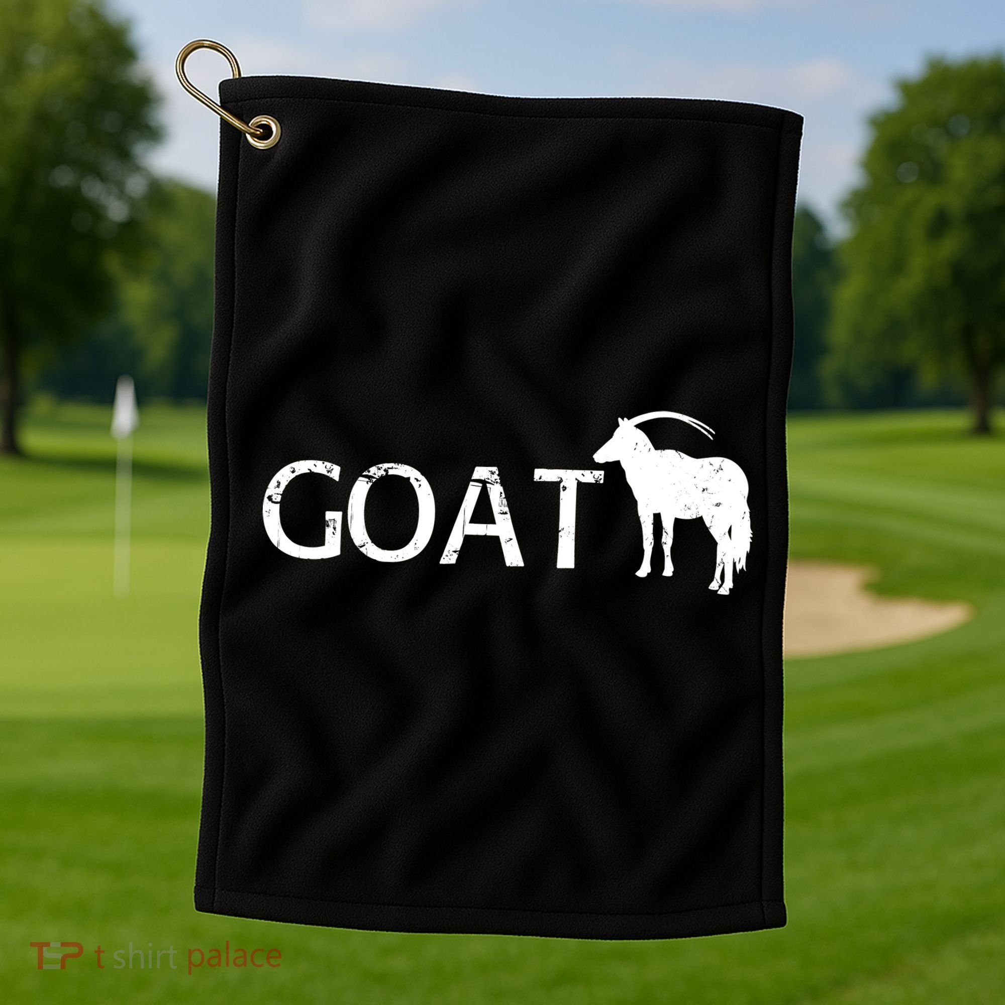 Goat Funny Logo Golf Towel