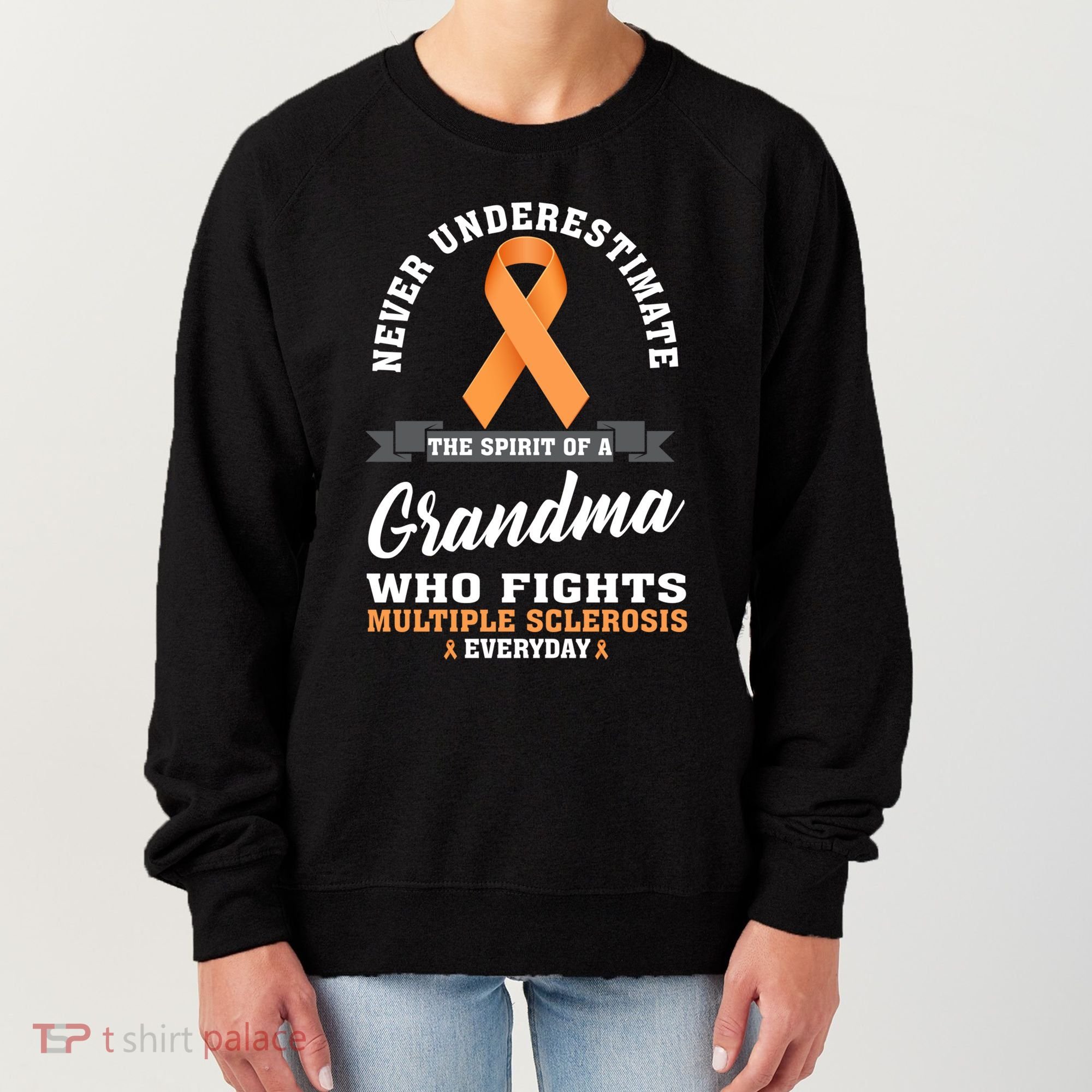 Grandma Fights Multiple Sclerosis Ms Warrior Gift Women's Sweatshirt
