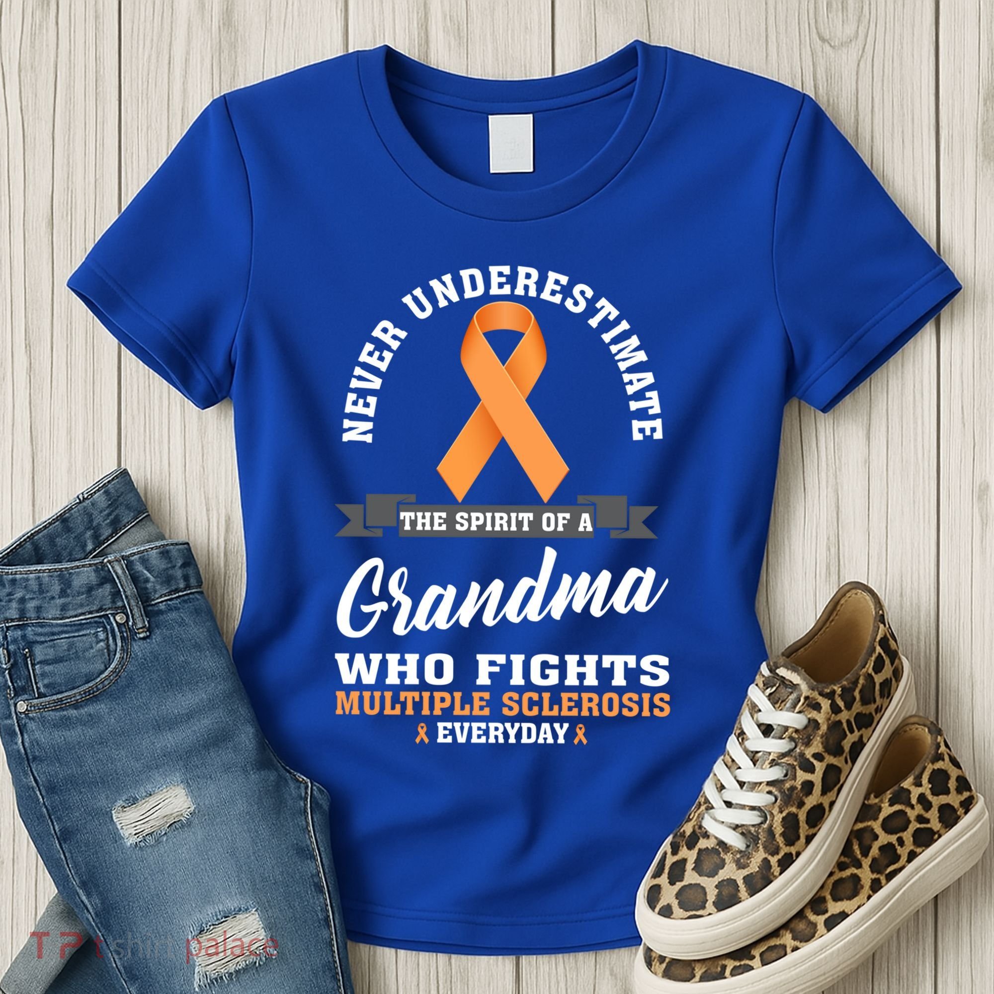 Grandma Fights Multiple Sclerosis Ms Warrior Gift Women's T-Shirt