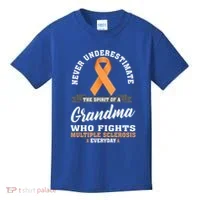 Grandma Fights Multiple Sclerosis Ms Warrior Gift Kids T-Shirt thumb 0