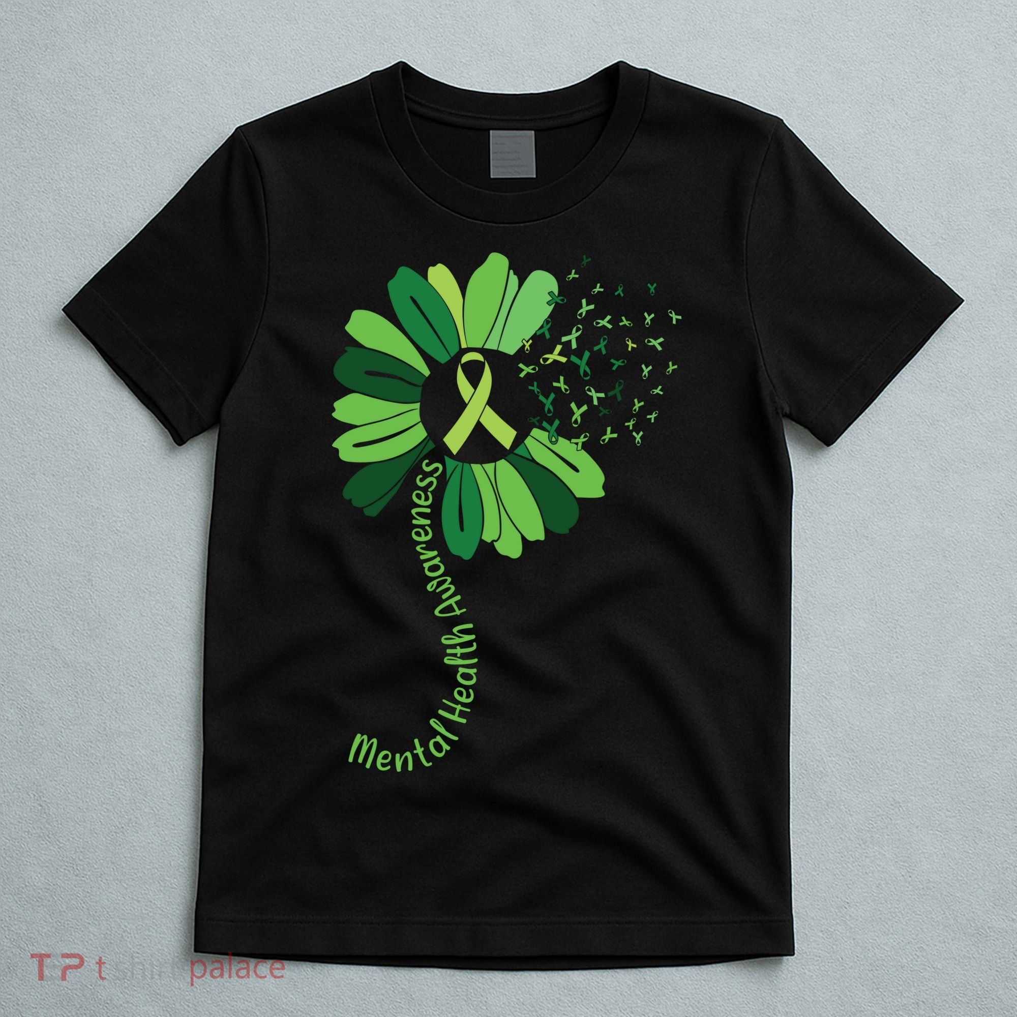 Green Flower Mental Health Awareness T-Shirt