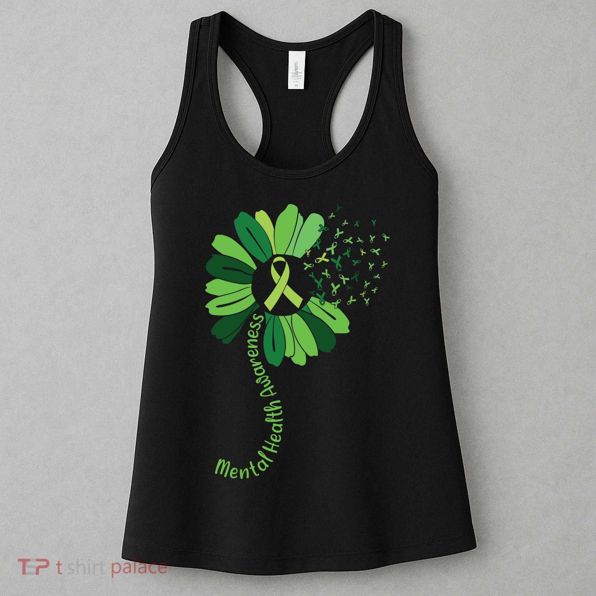 Green Flower Mental Health Awareness Women's Tank Top