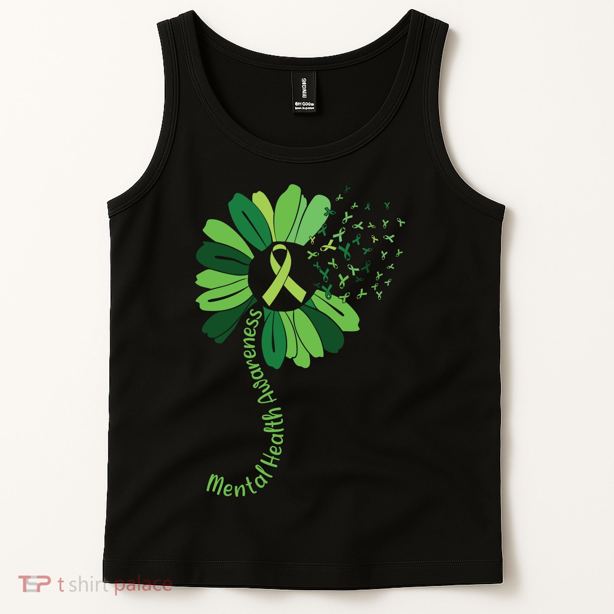 Green Flower Mental Health Awareness Tank Top