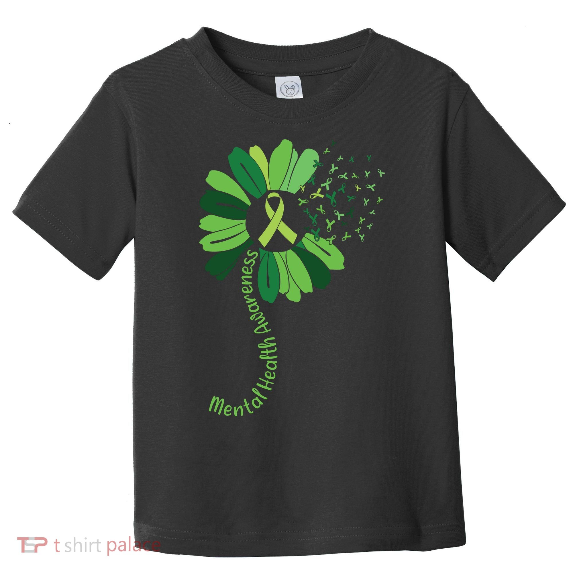 Green Flower Mental Health Awareness Toddler T-Shirt