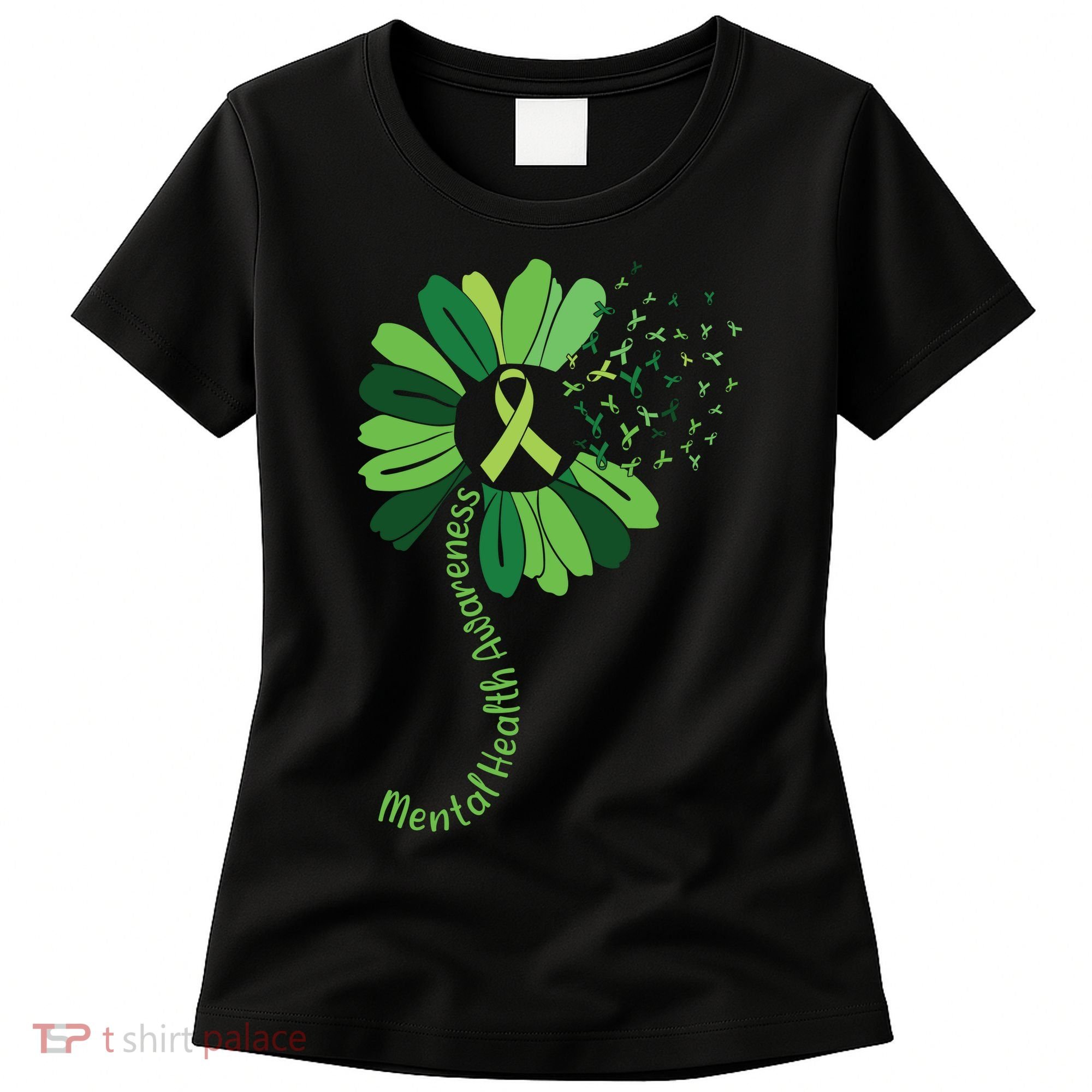 Green Flower Mental Health Awareness Women's T-Shirt