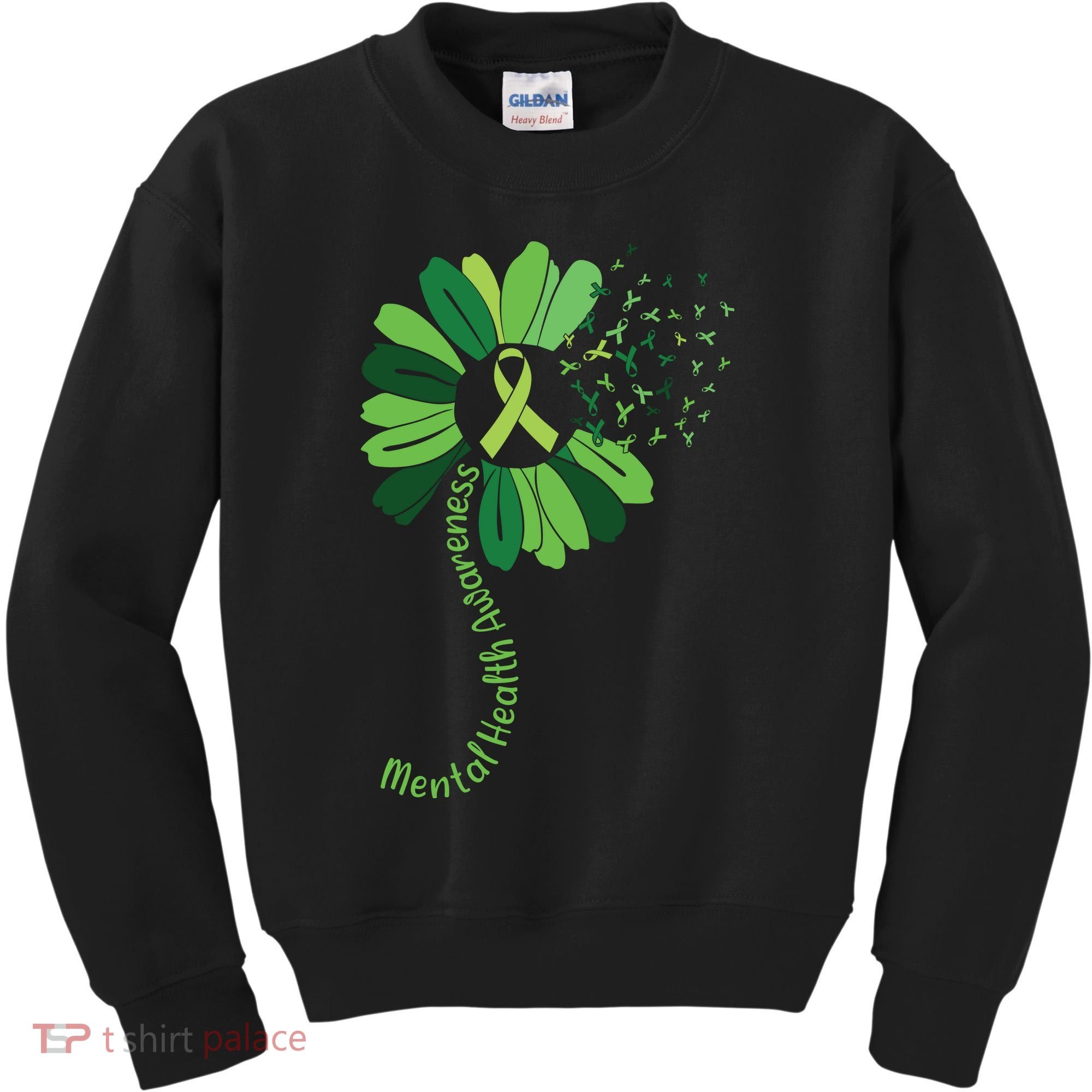 Green Flower Mental Health Awareness Kids Sweatshirt