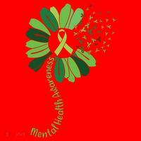 Green Flower Mental Health Awareness Santa Hat thumb 1