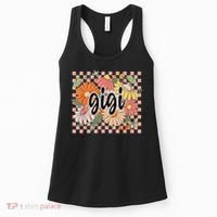 Gigi Floral Mother'S Day Wildflower Girl Checkered Women's Tank Top thumb 0