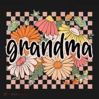 Grandma Floral Mother'S Day Wildflower Girl Checkered Women's Hoodie thumb 2