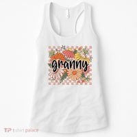 Granny Floral Mother'S Day Wildflower Girl Checkered Women's Tank Top thumb 0