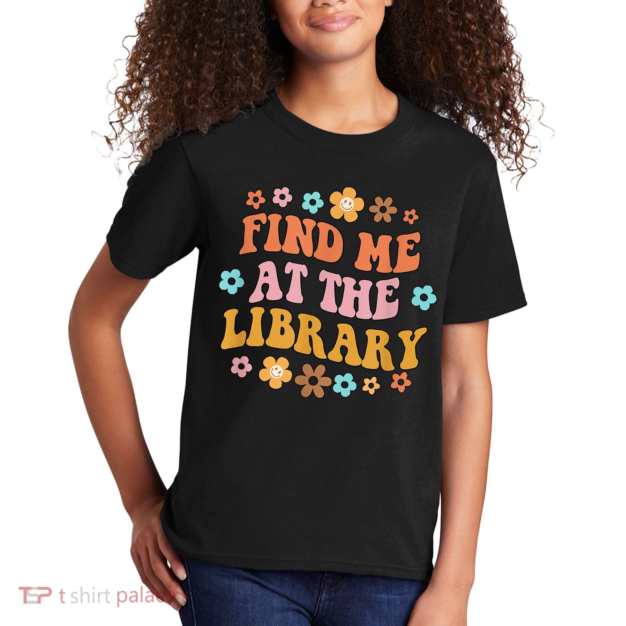 Groovy Find Me At The Library Lover Book School Librarian Kids T-Shirt