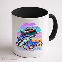 Gone Fishing Marlin Boat Coffee Mug thumb 1