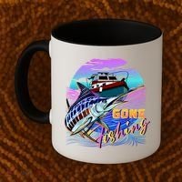 Gone Fishing Marlin Boat Coffee Mug thumb 2