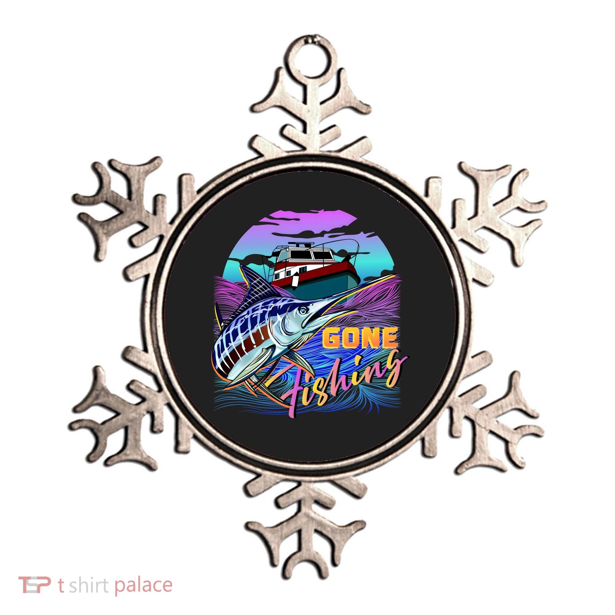 Gone Fishing Marlin Boat Ornament