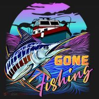 Gone Fishing Marlin Boat Ornament thumb 1