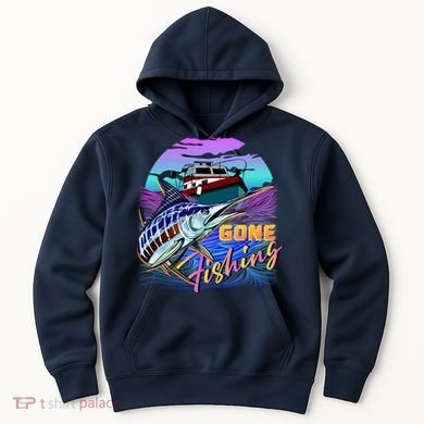 Gone Fishing Marlin Boat Hoodie