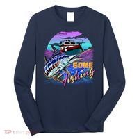 Gone Fishing Marlin Boat Long Sleeve Shirt thumb 0