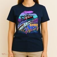 Gone Fishing Marlin Boat T-Shirt thumb 4