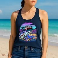 Gone Fishing Marlin Boat Women's Tank Top thumb 2