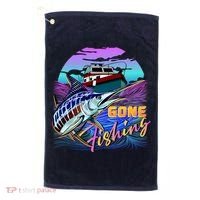 Gone Fishing Marlin Boat Golf Towel thumb 0