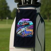 Gone Fishing Marlin Boat Golf Towel thumb 2