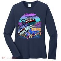 Gone Fishing Marlin Boat Women's Long Sleeve Shirt thumb 0