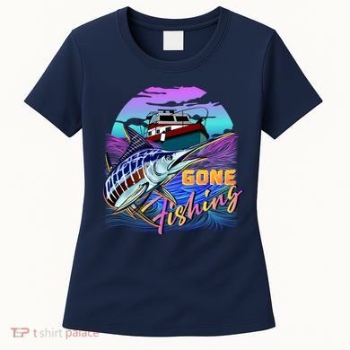 Gone Fishing Marlin Boat Women's T-Shirt