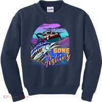 Gone Fishing Marlin Boat Kids Sweatshirt thumb 0