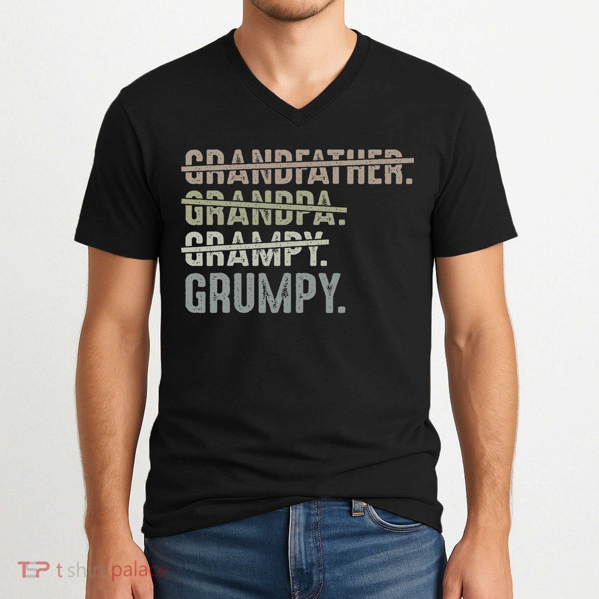 Grumpy For Men Grandfather Grandpa Grampy Grumpy V-Neck T-Shirt