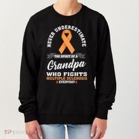 Grandpa Fights Multiple Sclerosis Ms Warrior Gift Women's Sweatshirt thumb 0