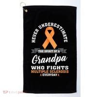 Grandpa Fights Multiple Sclerosis Ms Warrior Gift Golf Towel thumb 0