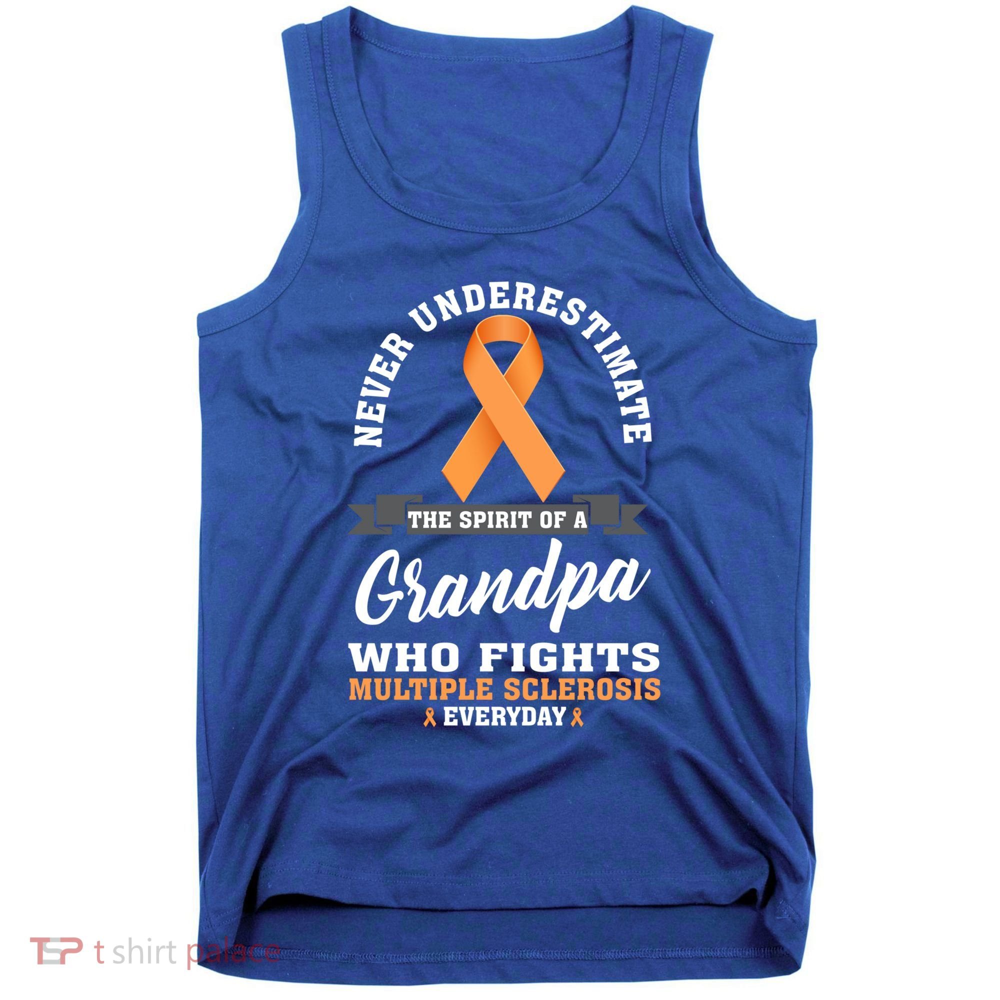 Grandpa Fights Multiple Sclerosis Ms Warrior Gift Tank Top