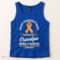 Grandpa Fights Multiple Sclerosis Ms Warrior Gift Tank Top thumb 2
