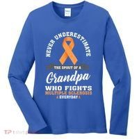 Grandpa Fights Multiple Sclerosis Ms Warrior Gift Women's Long Sleeve Shirt thumb 0
