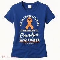 Grandpa Fights Multiple Sclerosis Ms Warrior Gift Women's T-Shirt thumb 0