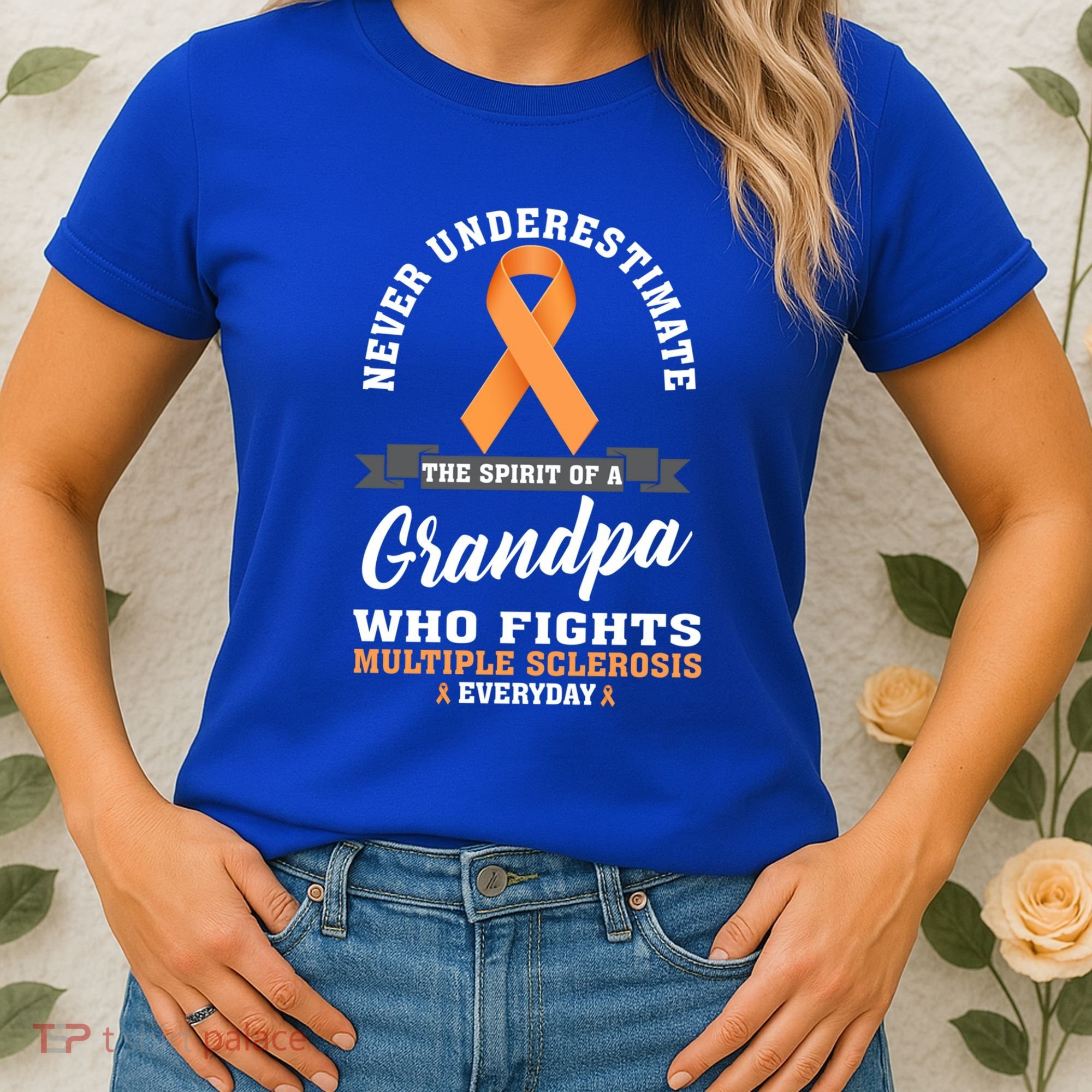Grandpa Fights Multiple Sclerosis Ms Warrior Gift Women's T-Shirt